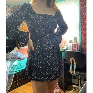 Princess Polly navy polka dot dress NWT